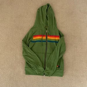 Aviator Nation 5 stripe zip up hoodie
